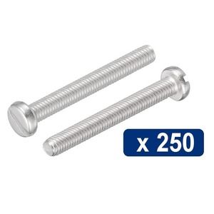 (Bulk x250) M3 x 25mm Slotted Pan Head Machine Screws - Stainless Steel